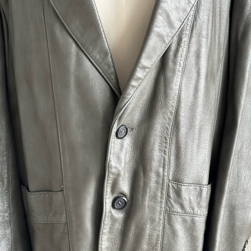 SCULLY Leather‎ Jacket Mens Size 42 Gray Vintage Pockets Western Rodeo Date - Picture 3 of 5
